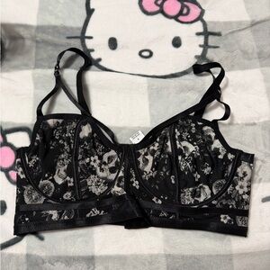 Torrid Black Floral Lace Bralette
